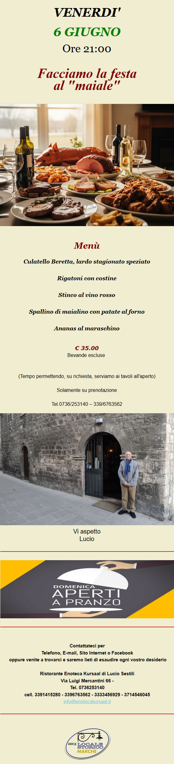 Facciamo la festa al "maiale" 06/06/2025