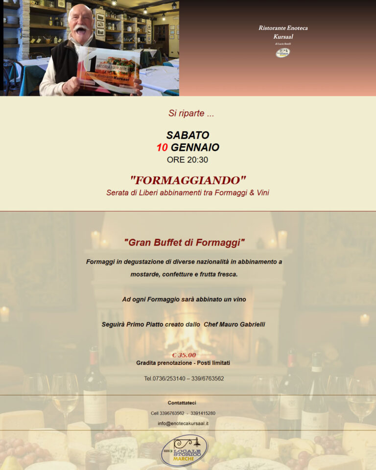 SABATO 10/01/2026 - FORMAGGIANDO