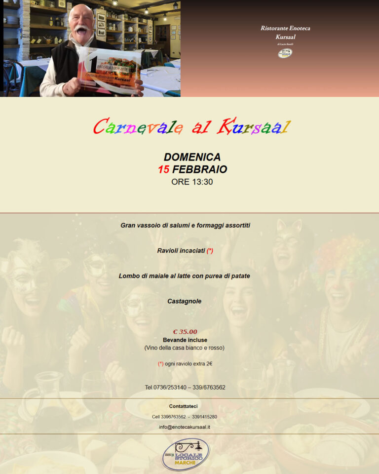 Pranzo di Carnevale 15/02/2026