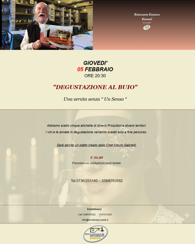 05/02/2026 DEGUSTAZIONE AL BUIO